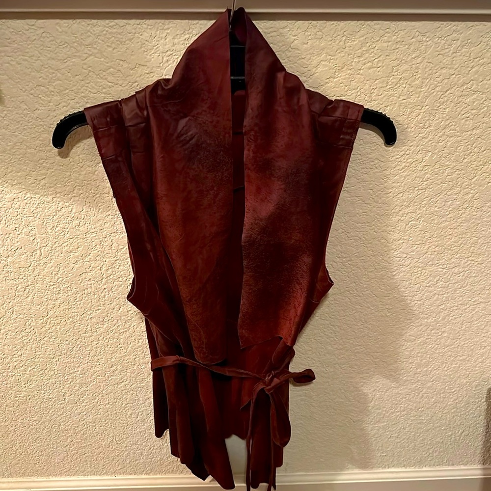 Burgandy best with waist tie